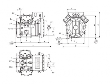 Compresor Frascold semiermetic z50-154y